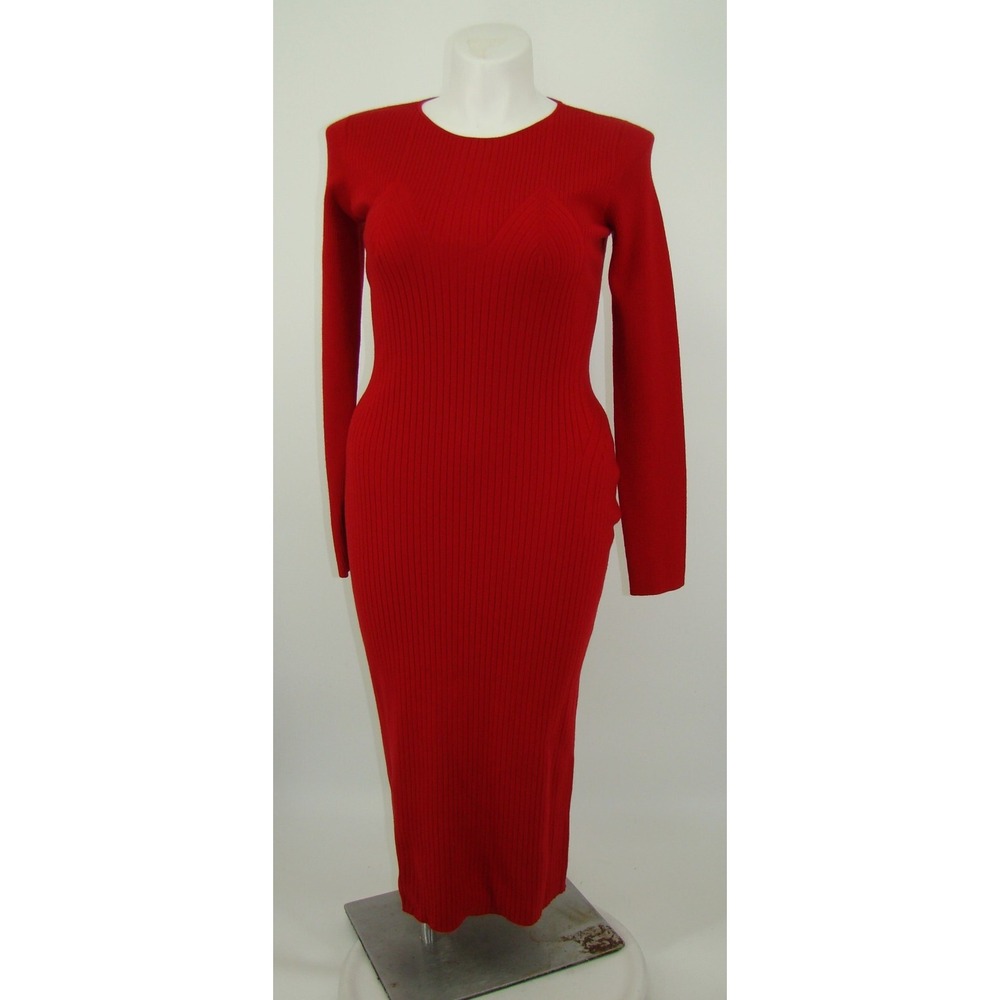 NEW LITA by Ciara Bella Long Sleeve RED Merino Wool Sweater Dress LARGE   AC
